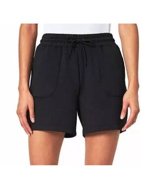 Mondetta Black ribbed Athletic Drawstring Shorts